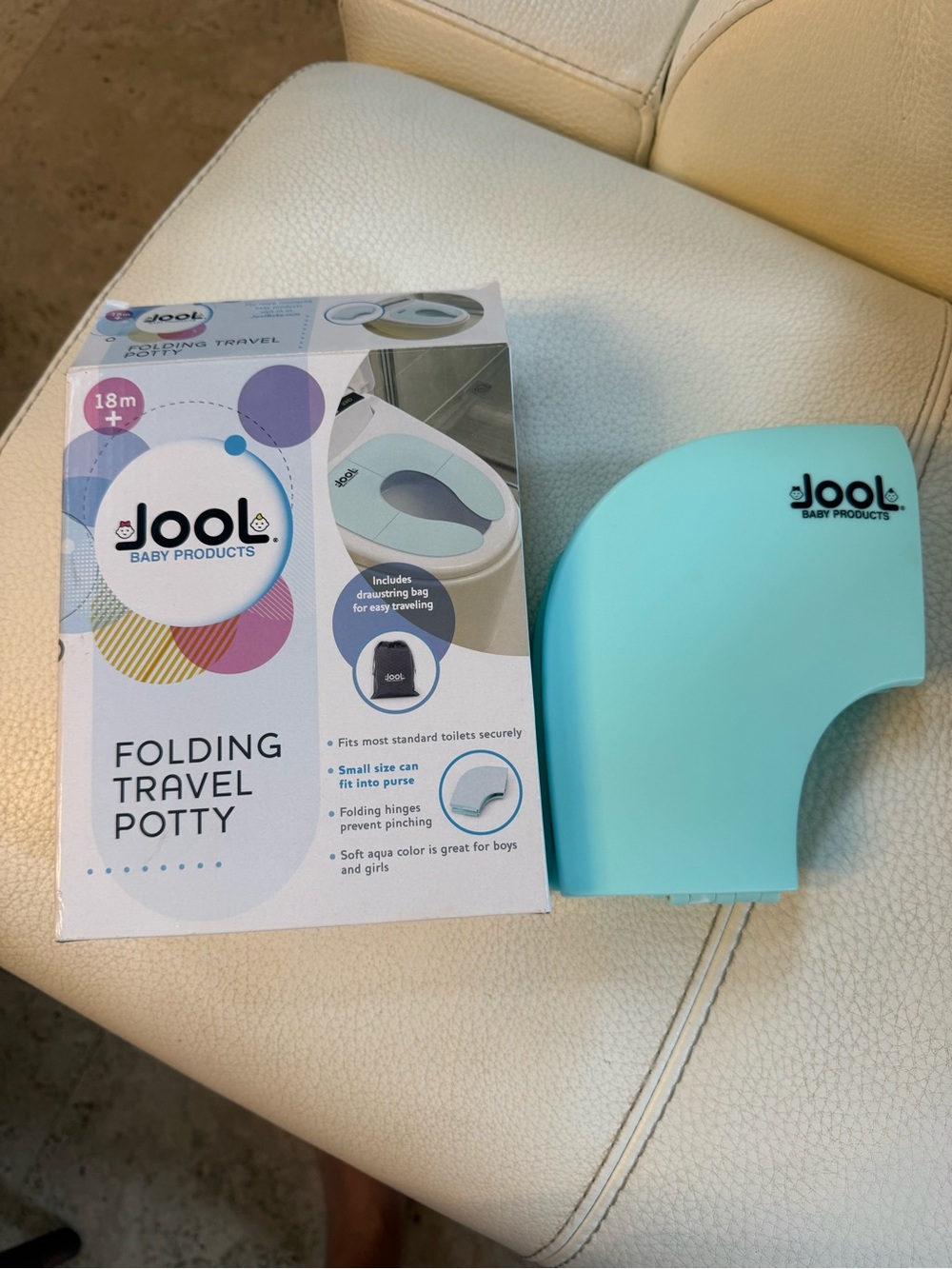 Brand New, Never Used Jool Baby Folding Travel Potty - Aqua